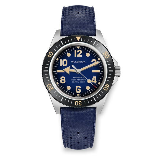 Skindiver II Automatic Dive Watch - "Jumbo Indices" Smoked Blue