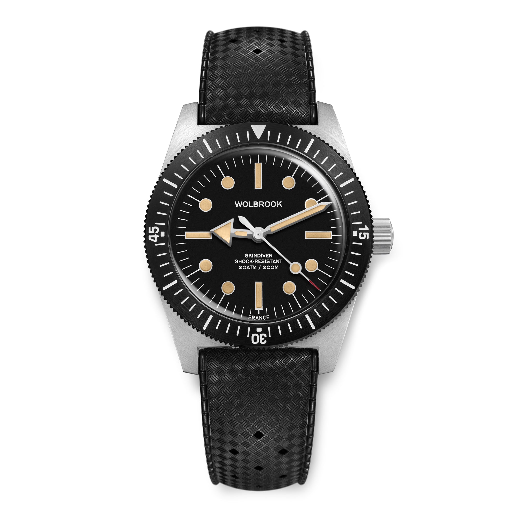 Skindiver 38 Automatic Watch Vintage Lum on Black tropic Rubber