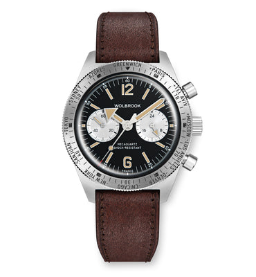 Skindiver WT Chrono-Mecaquartz Vintage Black Reverse Panda Chronograph