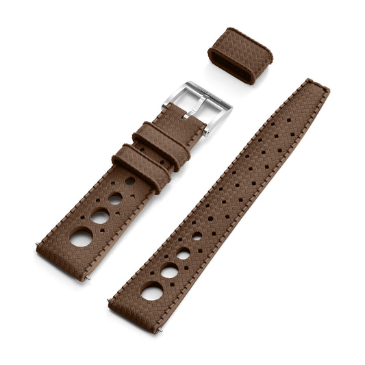 Brown "Rally" Tropic Rubber Strap & Steel Buckle