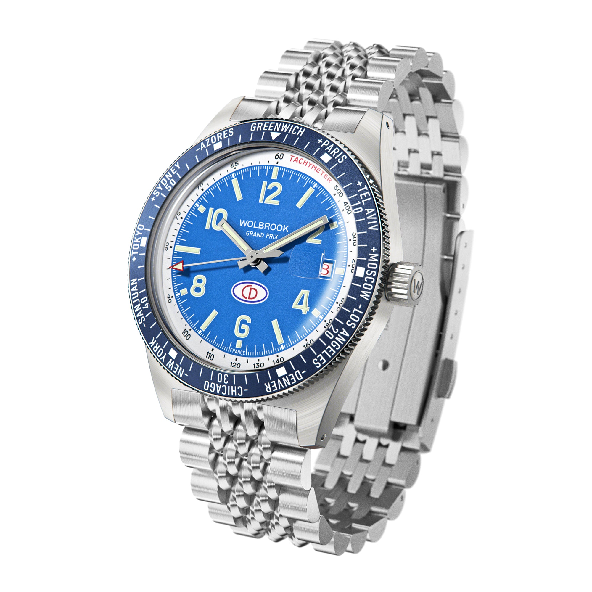 Grand Prix WT Automatic Racing Watch - Blue Bezel - Charles Deutsch CD Dyna 1962 Limited Edition