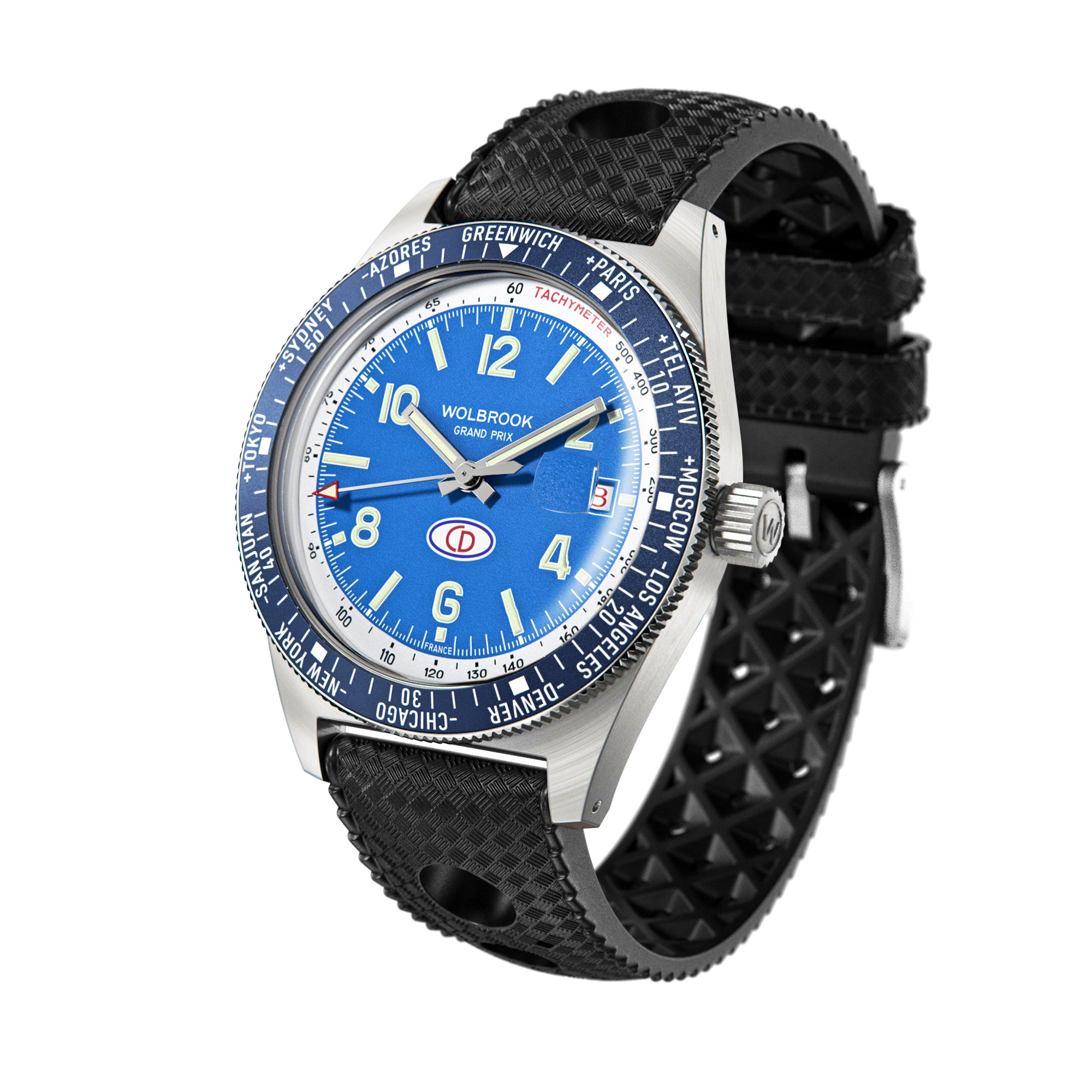 Grand Prix WT Automatic Racing Watch - Blue Bezel - Charles Deutsch CD Dyna 1962 Limited Edition