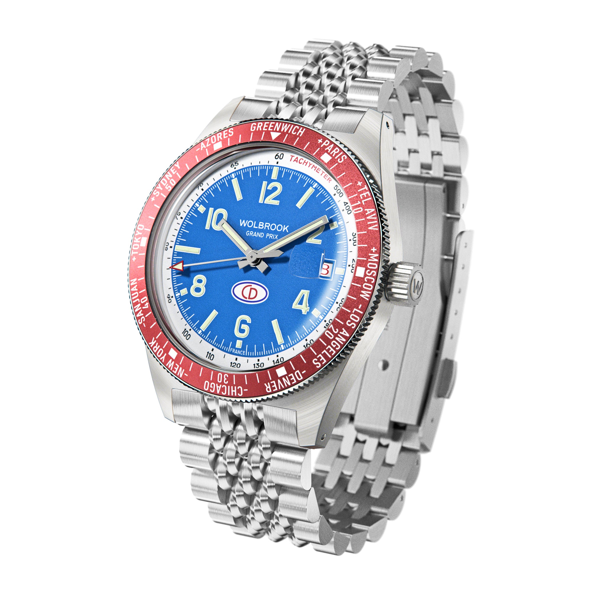 Wolbrook Grand Prix WT Automatic Racing Watch - Red Bezel - Charles Deutsch CD Dyna 1962 Limited Edition