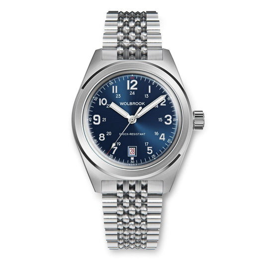 Outrider Automatic Bracelet Watch – Blue - Wolbrook Watches