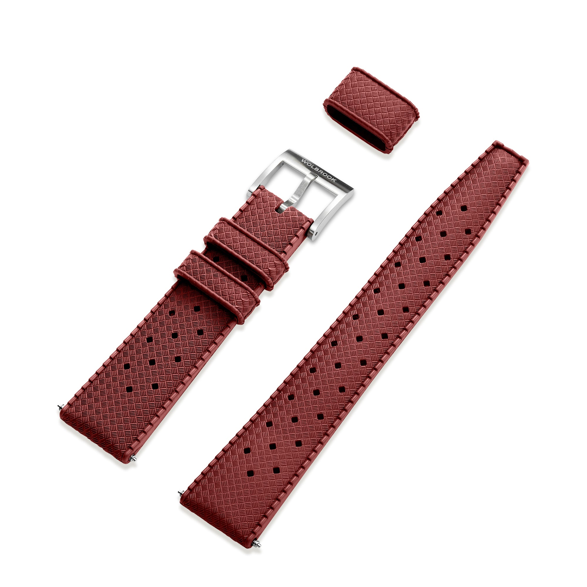 Red Tropic Rubber Strap & Steel Buckle