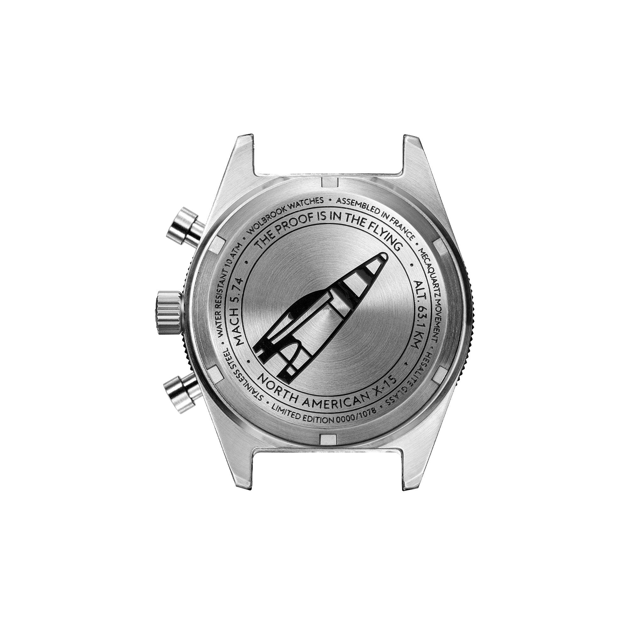 Skindiver WT Professional Chrono-Mecaquartz White Lum, Black Dial & Steel Big Eye Chronograph - Wolbrook Watches