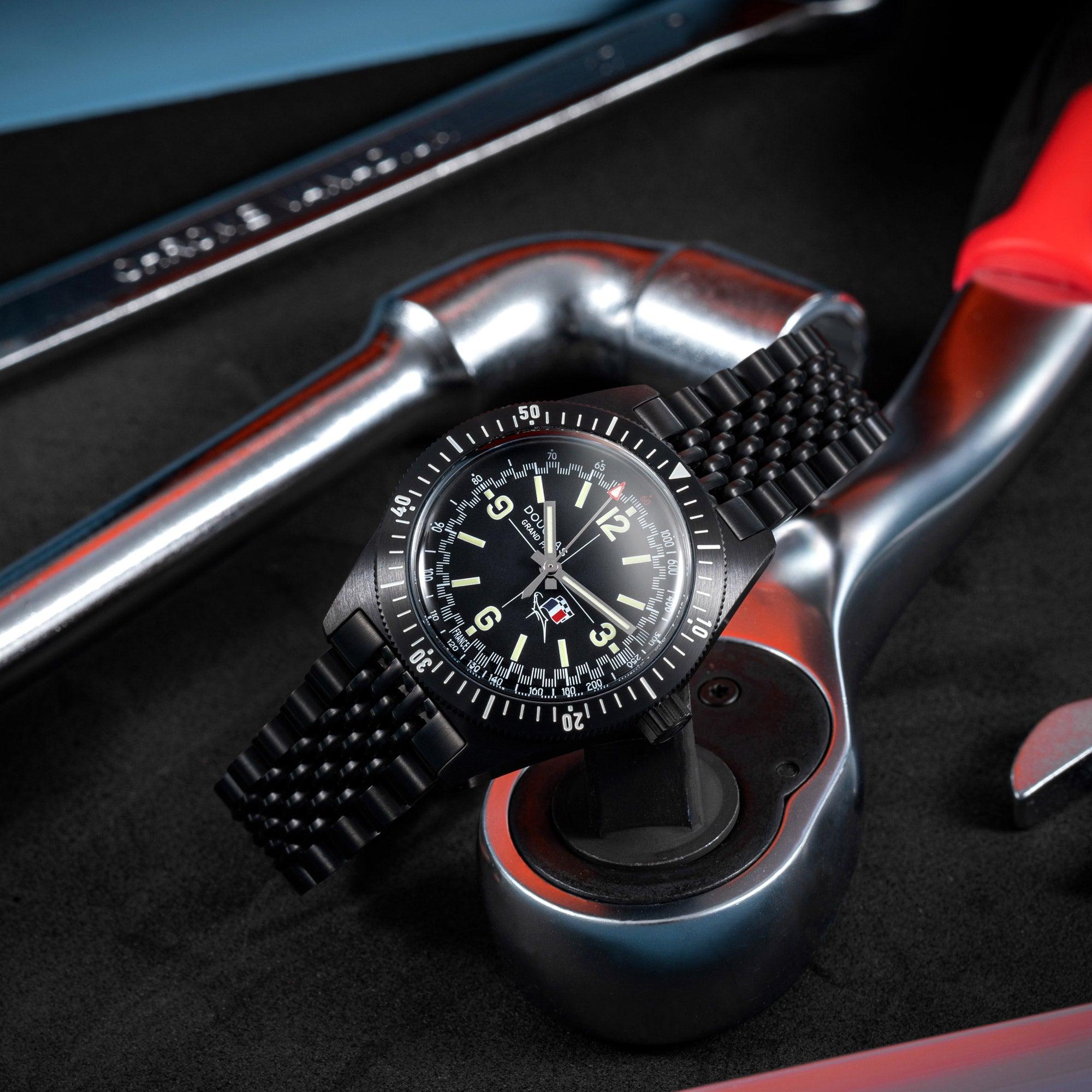 Grand Prix Professional Racing Watch - Black PVD - René Bonnet Djet 1962 Limited Edition - Wolbrook Watches