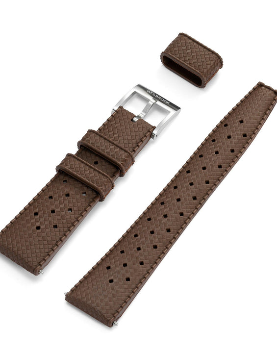 Brown Tropic Rubber Strap & Steel Buckle