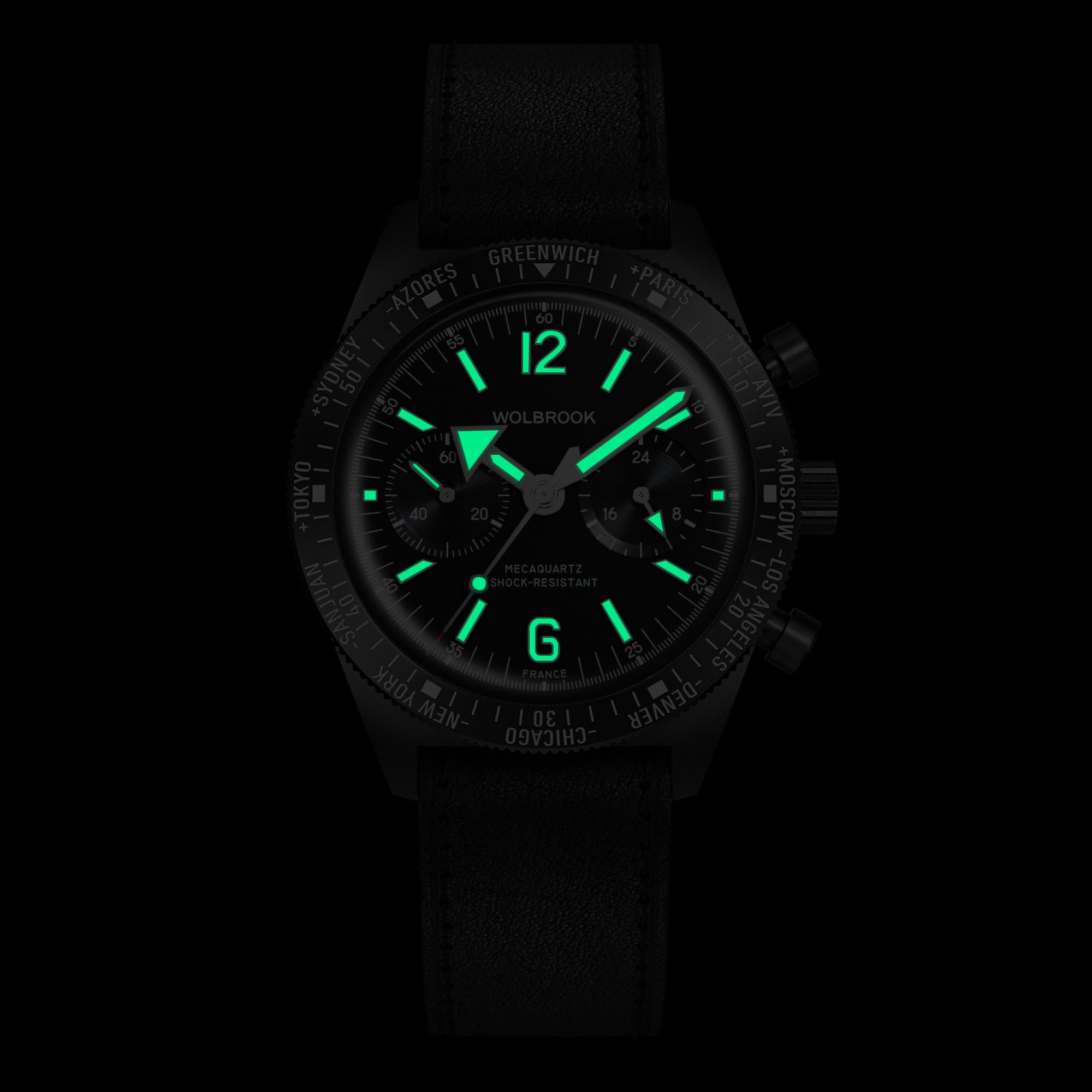 Skindiver WT Chrono-Mecaquartz Green Lum Black PVD Chronograph