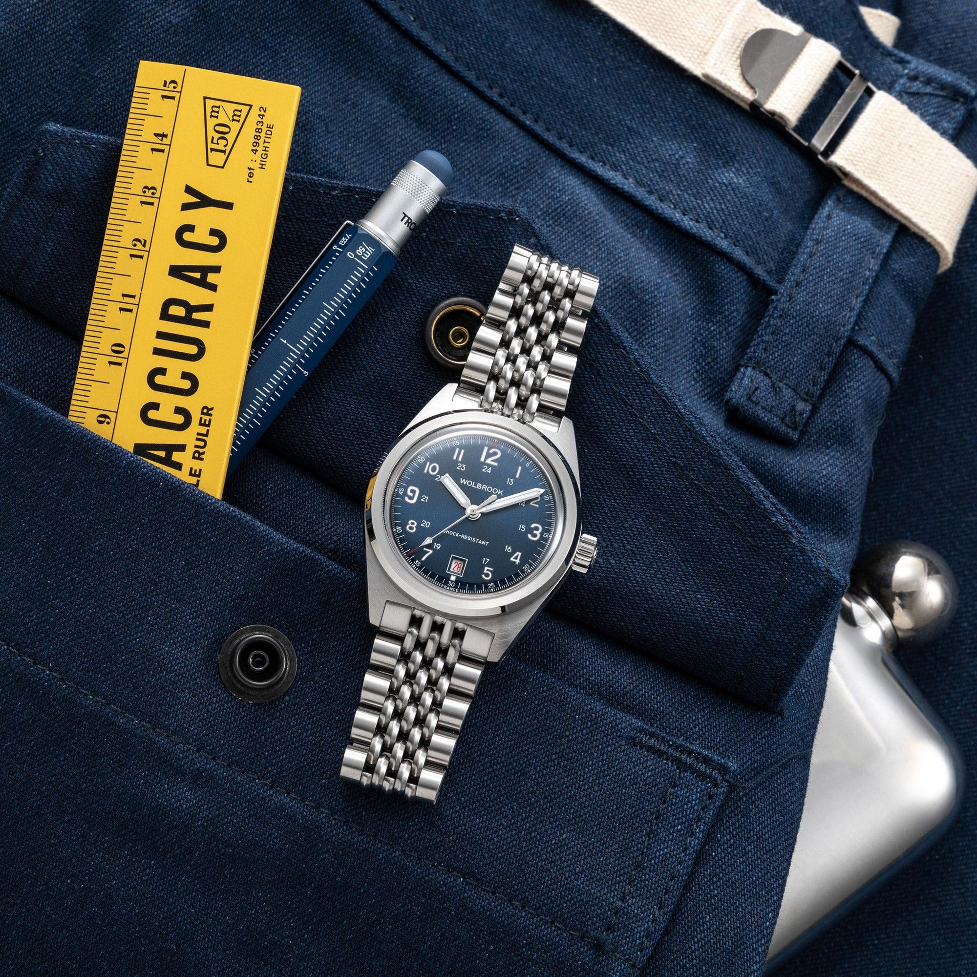 Outrider Automatic Field Watch – Blue – Wolbrook Watches