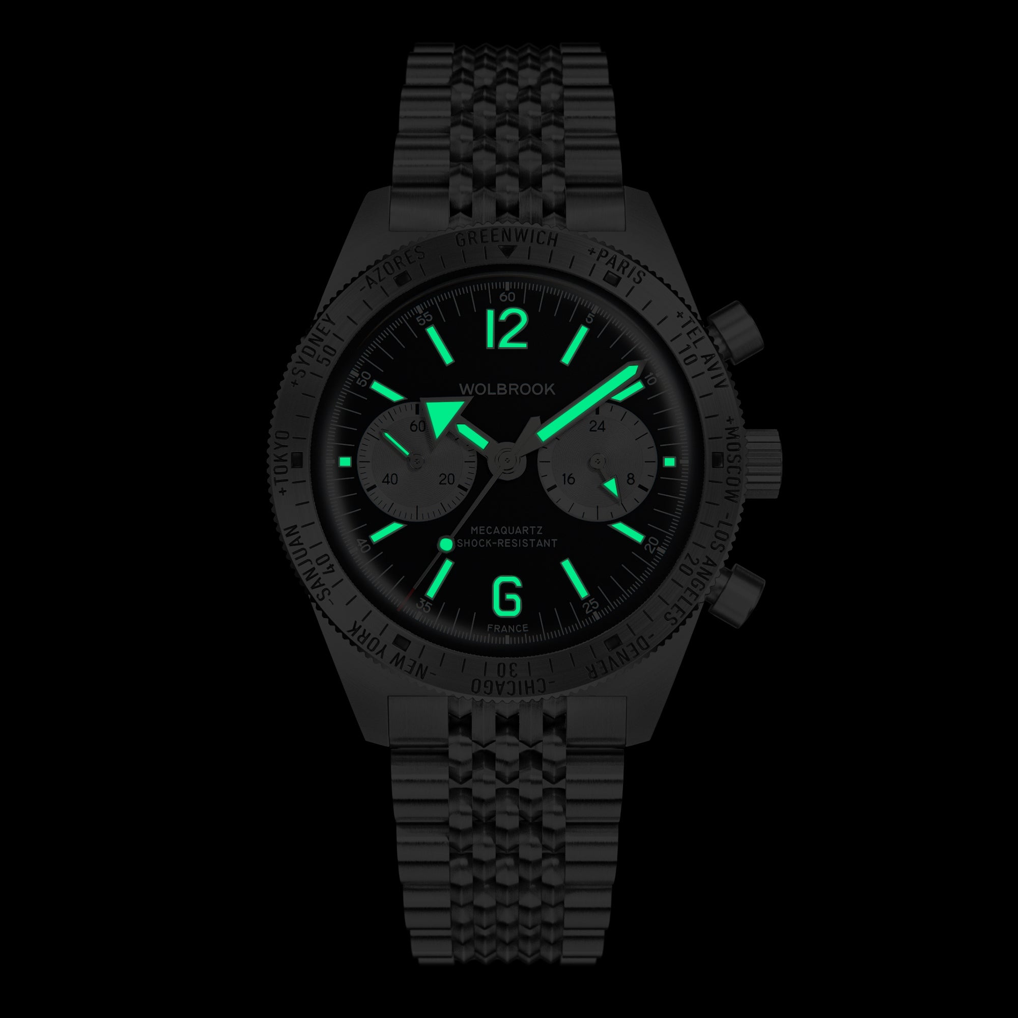 Skindiver WT Chrono-Mecaquartz Vintage Black Reverse Panda Chronograph