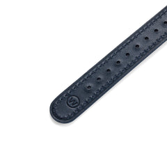 One-Piece Blue Tapered Leather Band & Steel Buckle