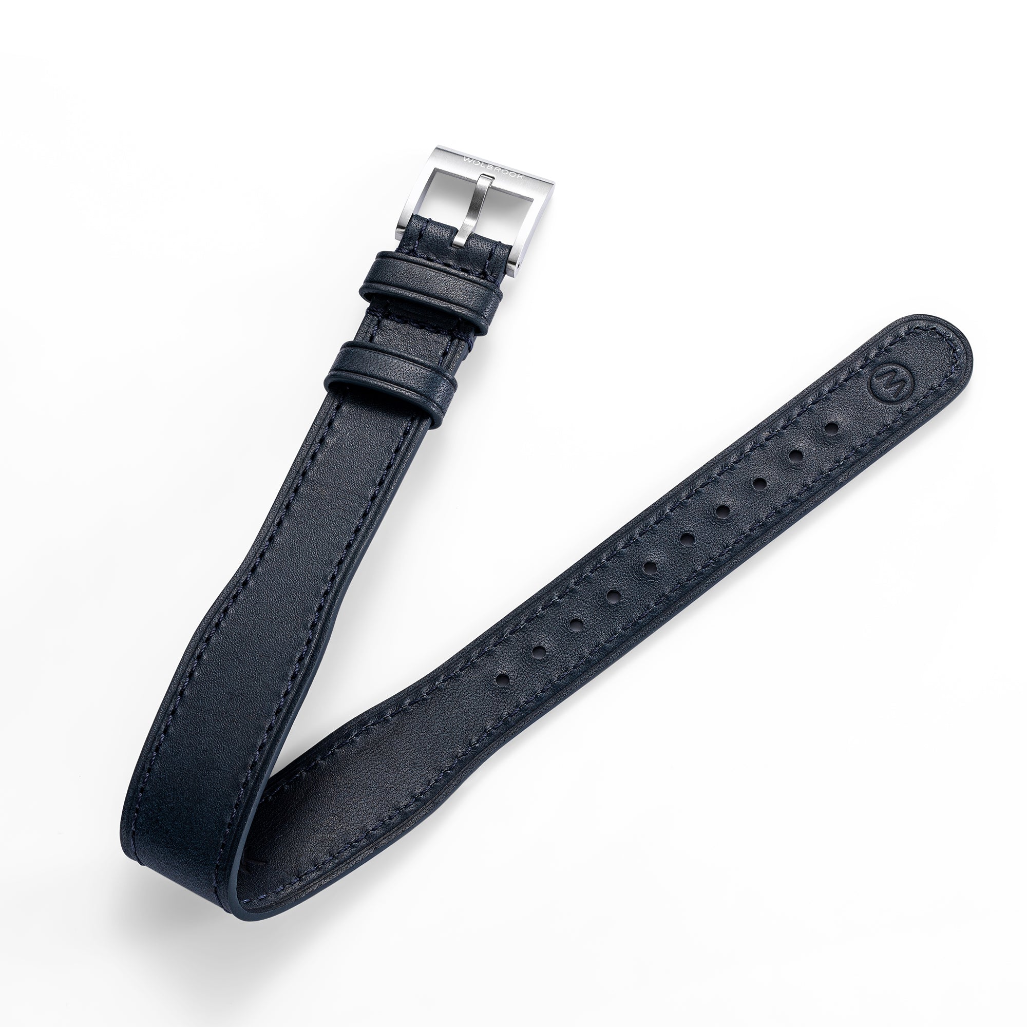 One-Piece Blue Leather Band & Steel Buckle Wolbrook Watches One-Piece Blue Leather Band & Steel Buckle Wolbrook Watches