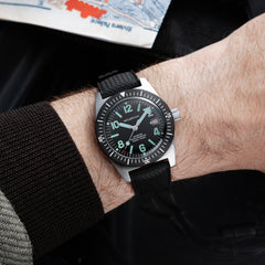 Skindiver Automatic 38 mm Even Numerals Dive Watch - Green Lume