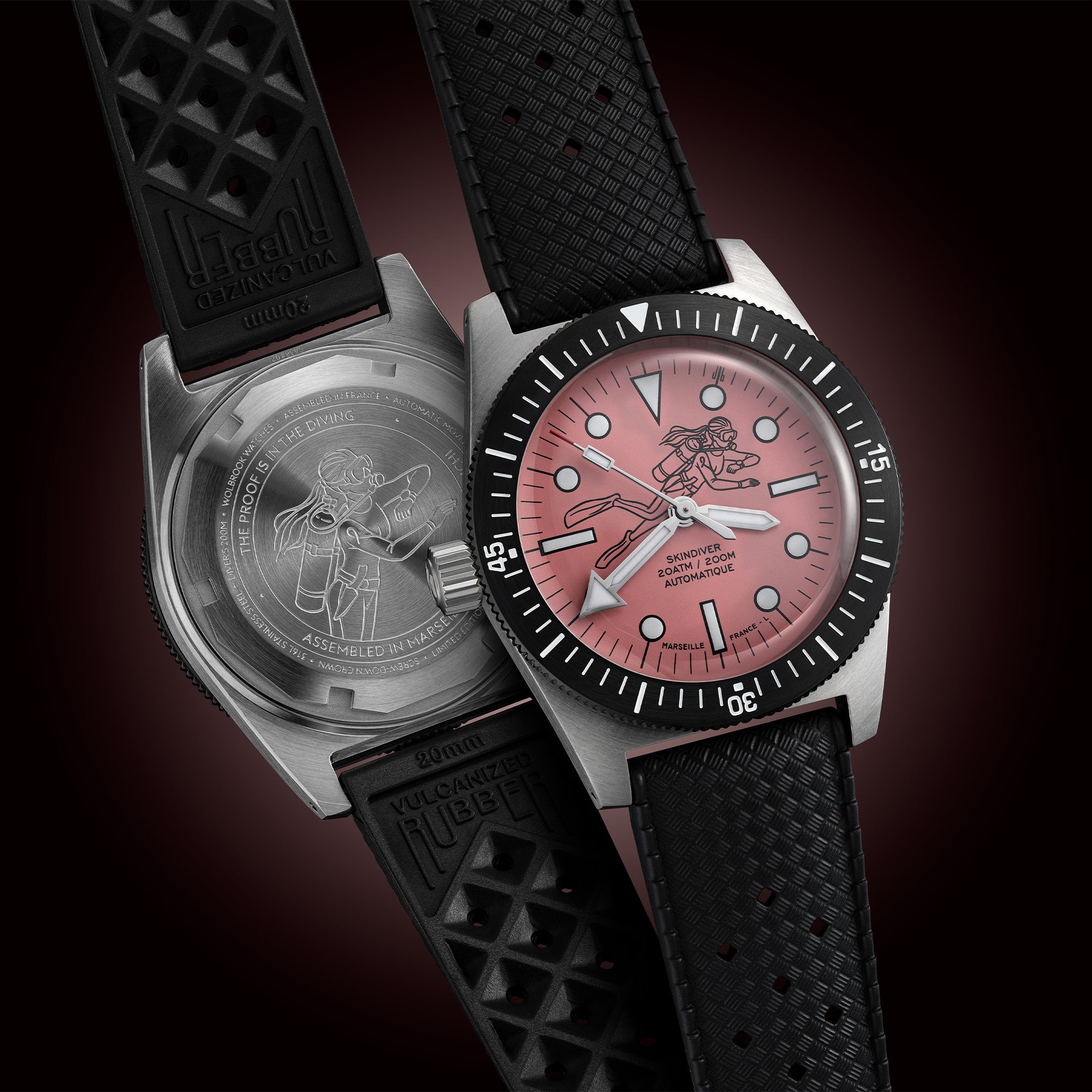 Skindiver Automatic 38 mm Dive Watch - Pink October Edition