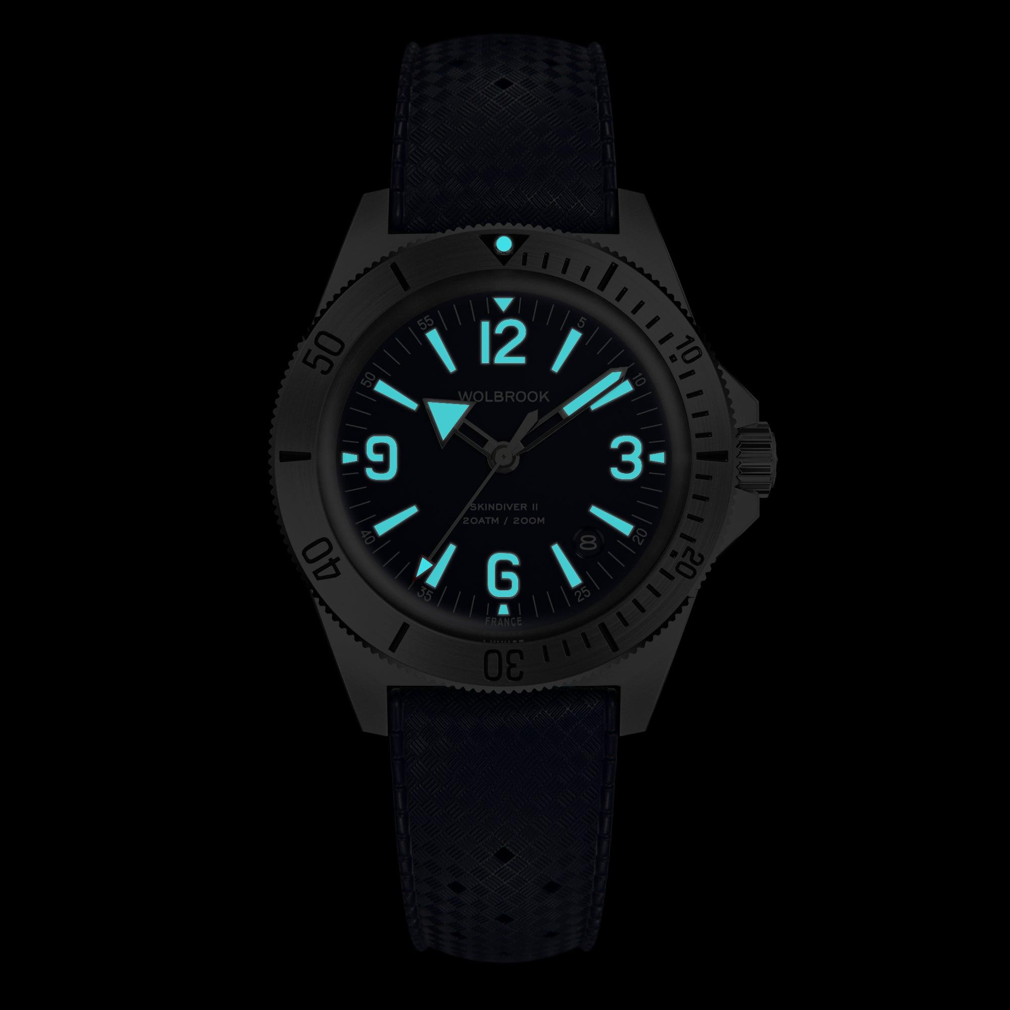 Skindiver II Automatic Dive Watch - Blue – Wolbrook Watches