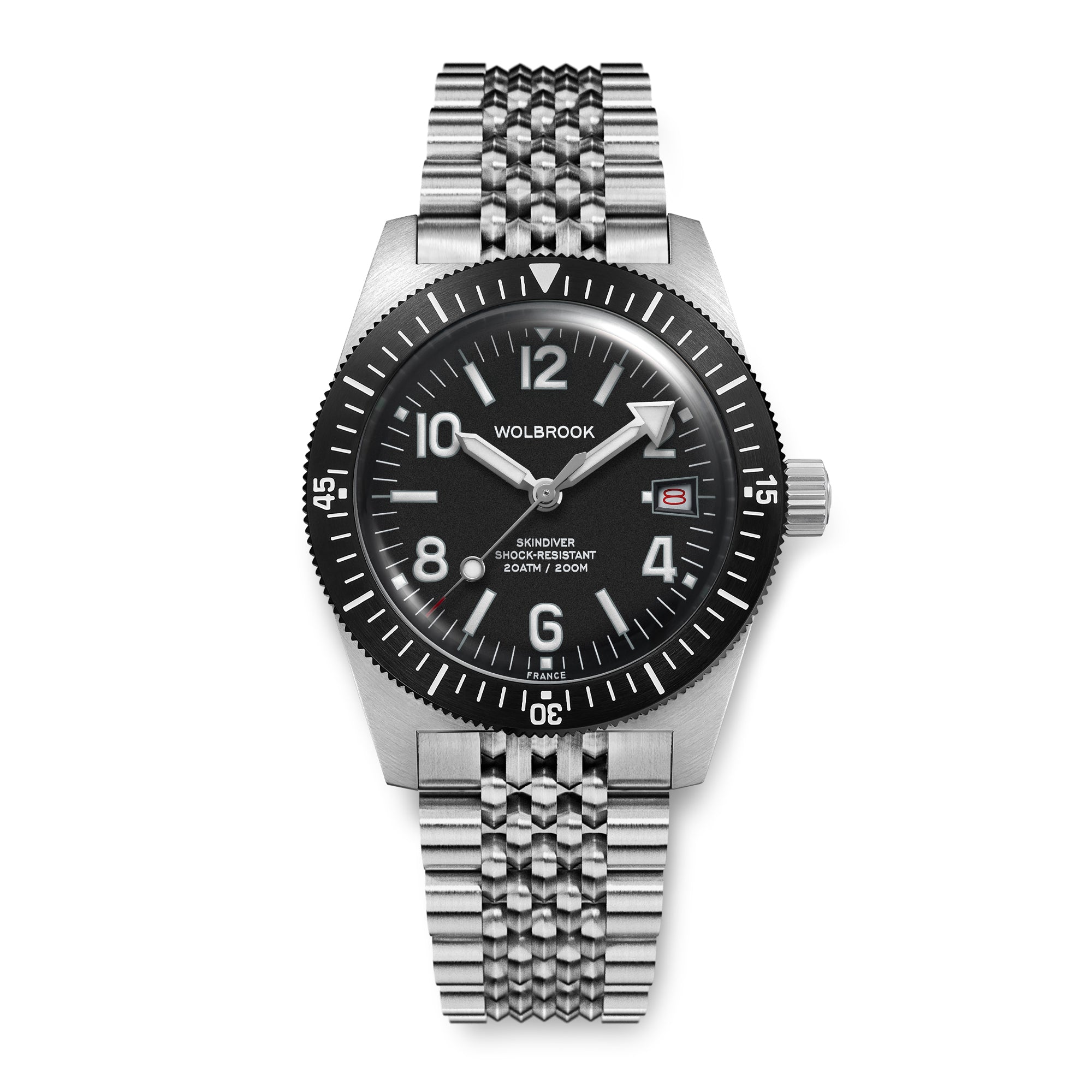 Skindiver Automatic 38 mm Even Numerals Dive Watch - White Lume