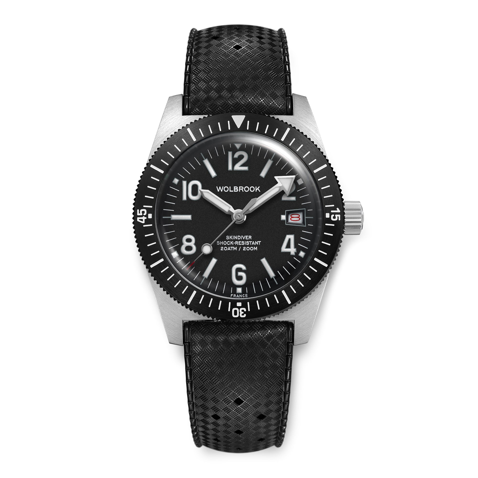Skindiver Automatic 38 mm Even Numerals Dive Watch - White Lume