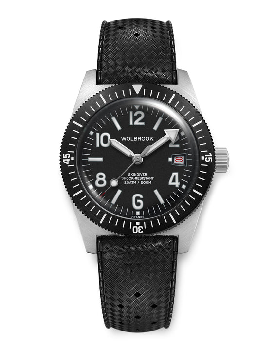 Skindiver Automatic 38 mm Even Numerals Dive Watch - White Lume