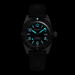 Skindiver Automatic 38 mm Even Numerals Dive Watch - White Lume