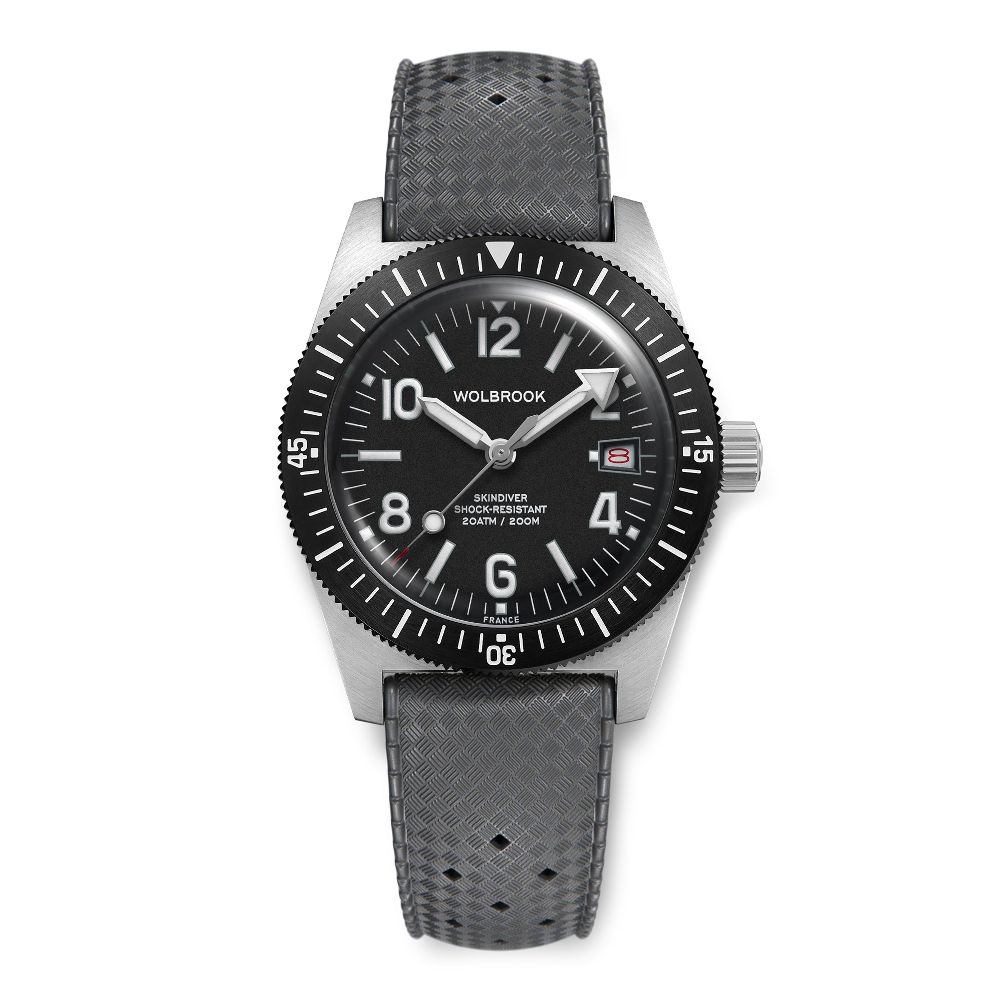 Skindiver Automatic 38 mm Even Numerals Dive Watch - White Lume