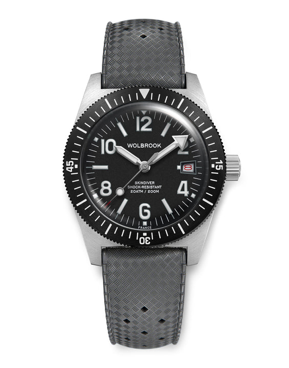 Skindiver Automatic 38 mm Even Numerals Dive Watch - White Lume