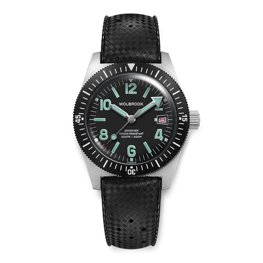 Skindiver Automatic 38 mm Even Numerals Dive Watch - Green Lume