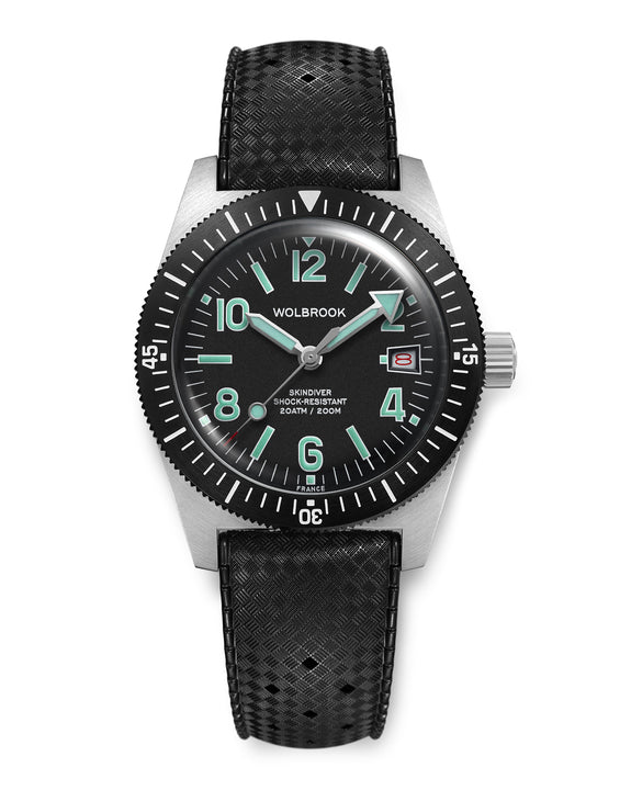 Skindiver Automatic 38 mm Even Numerals Dive Watch - Green Lume
