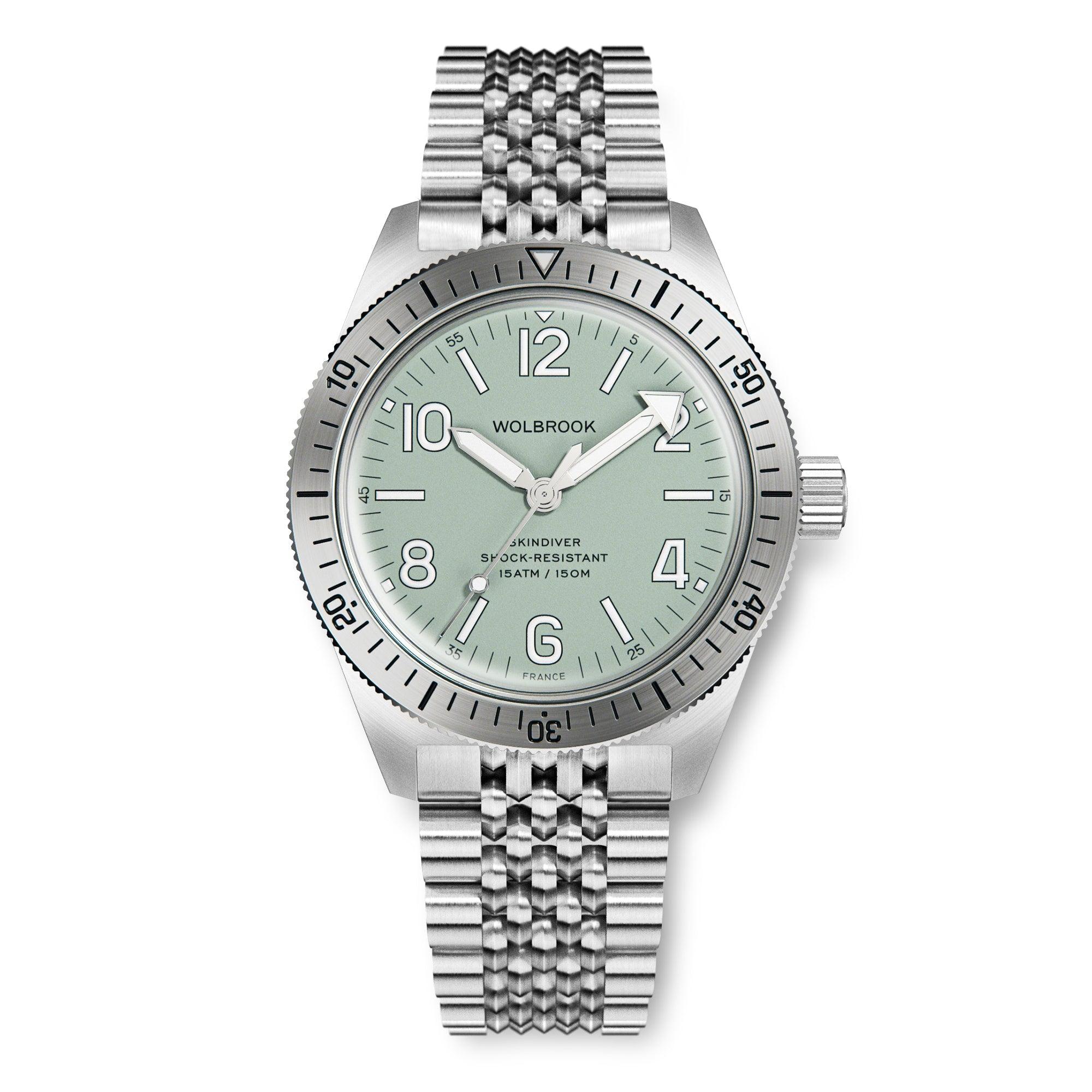 Skindiver Automatic Watch – Celadon Green - Wolbrook Watches