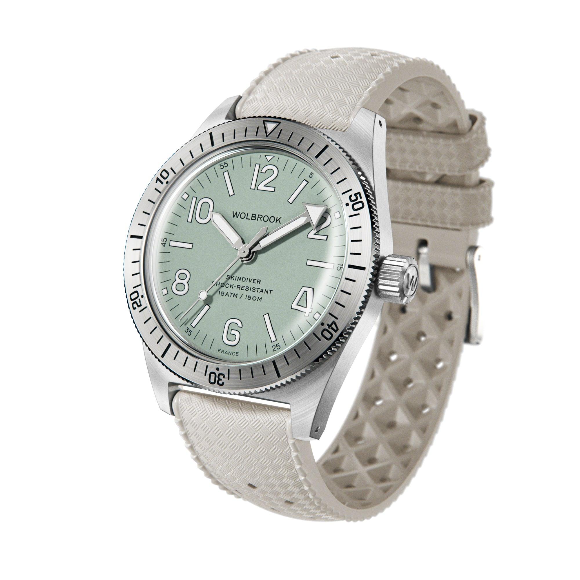 Skindiver Automatic Watch – Celadon Green - Wolbrook Watches