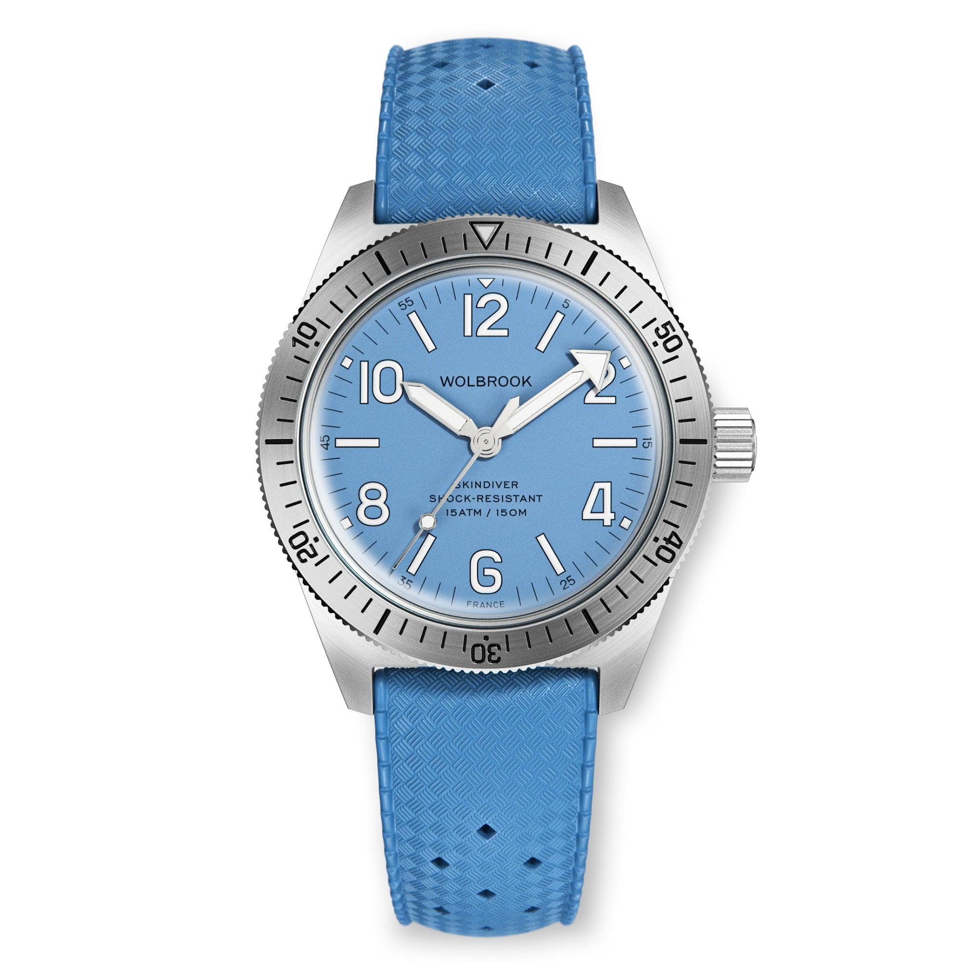 Skindiver Automatic Watch – Sky Blue & Silver Bezel