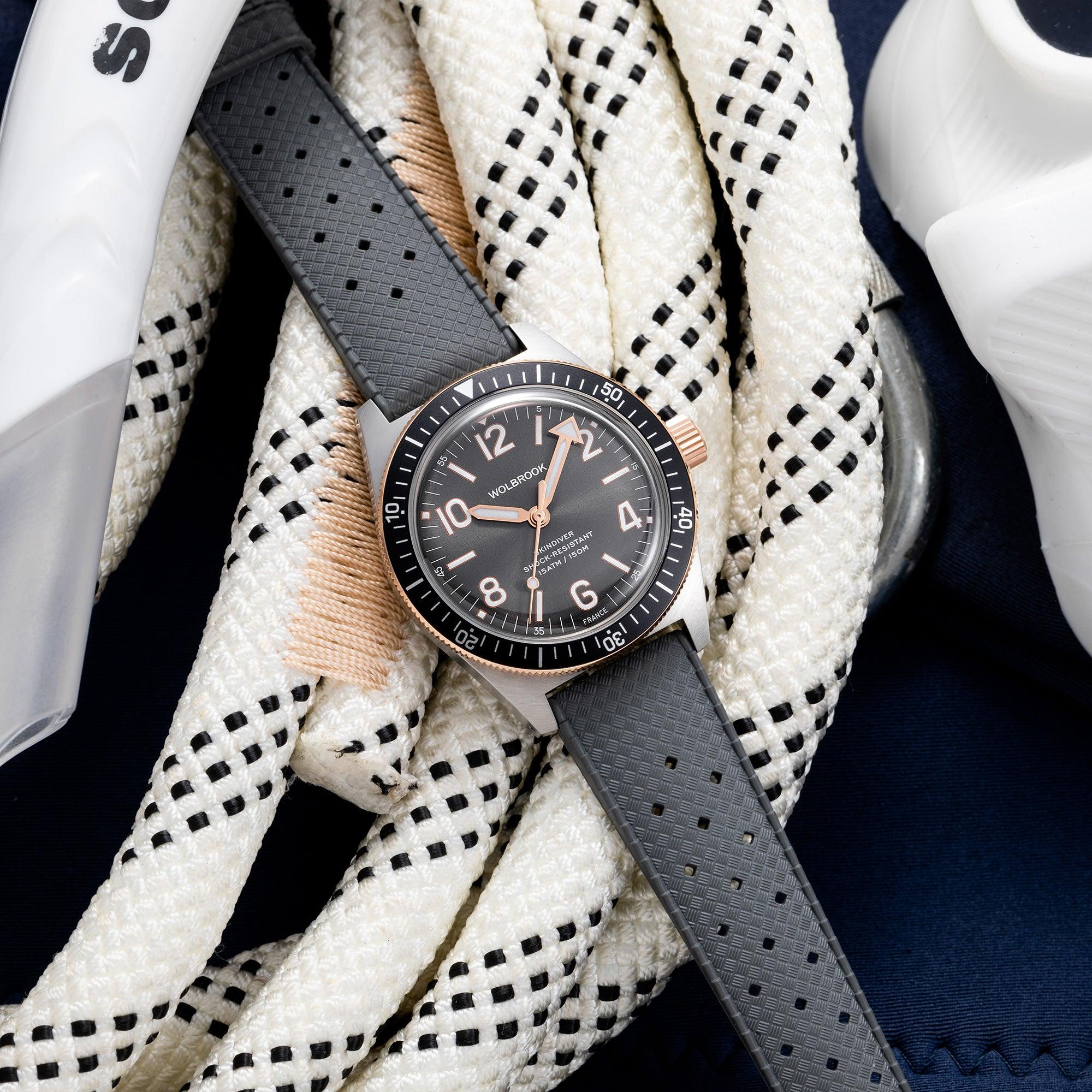 Skindiver Automatic Watch – Two-Tone Grey Sunray – Wolbrook Watches