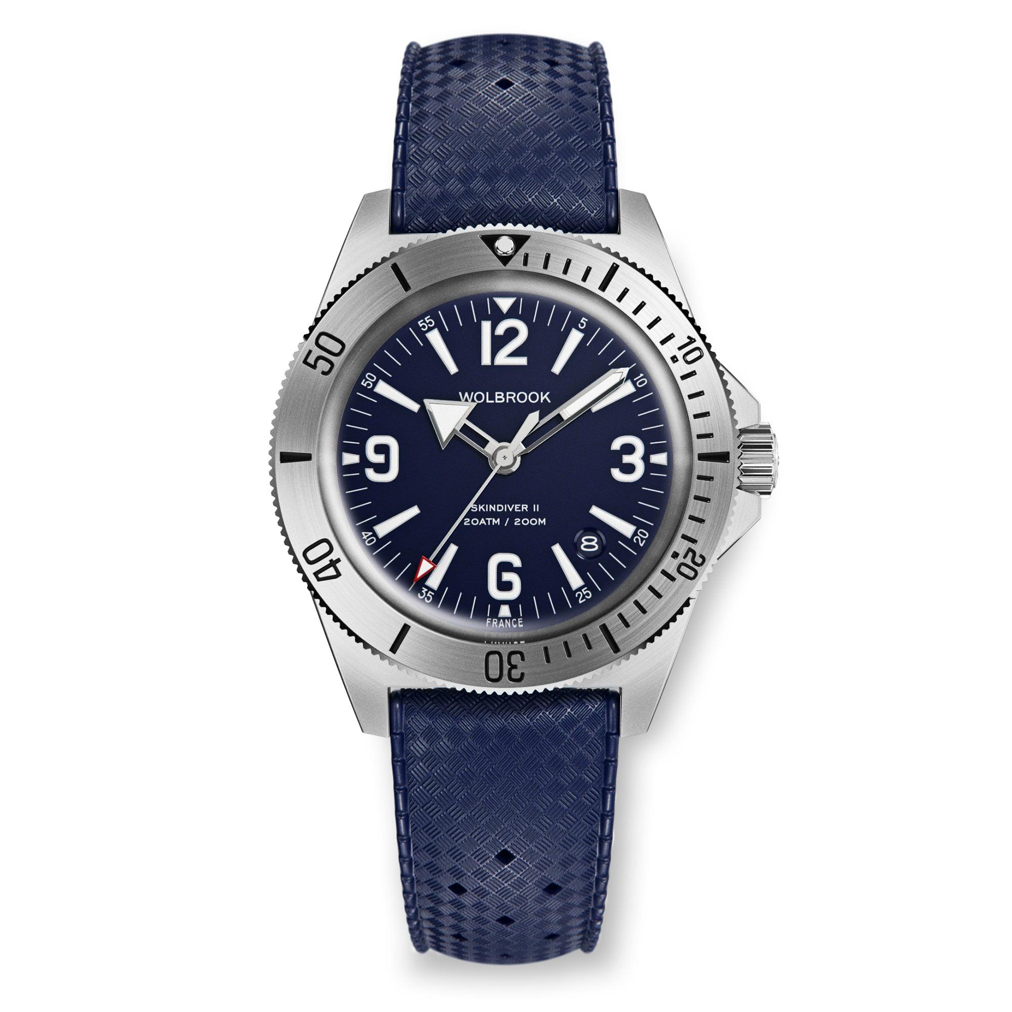 Skindiver II Automatic Dive Watch - Blue - Wolbrook Watches