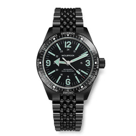 Skindiver WT Mecaquartz Watch - Green Lum & Black PVD