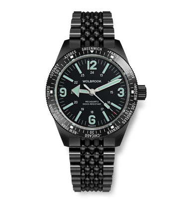 Skindiver WT Mecaquartz Watch - Green Lum & Black PVD
