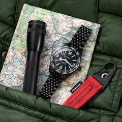 Skindiver WT Mecaquartz Watch - Green Lum & Black PVD - Wolbrook Watches