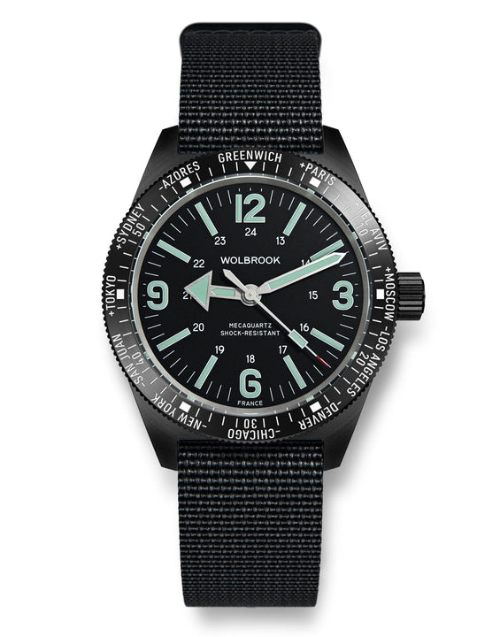 Skindiver WT Mecaquartz Watch - Green Lum & Black PVD