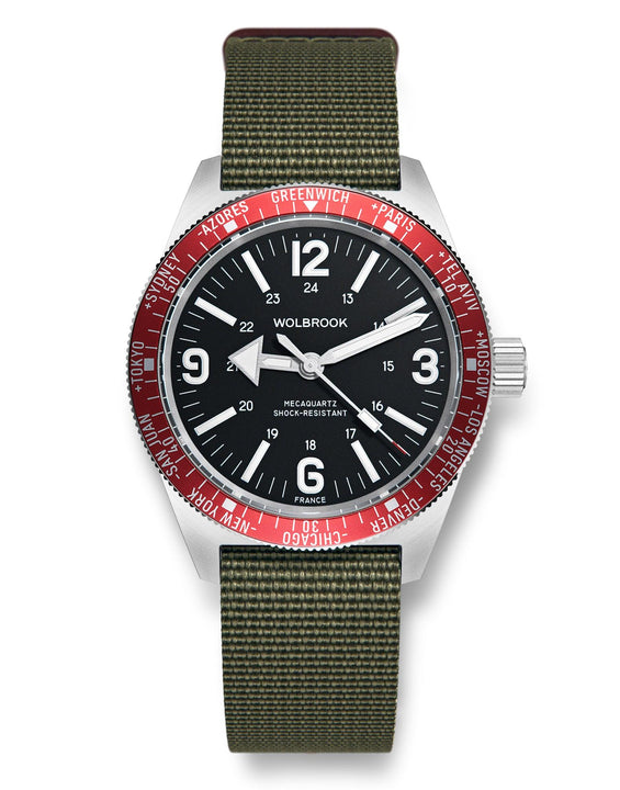 Skindiver WT Mecaquartz Watch - Red, Black & Steel