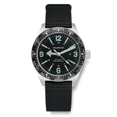 Skindiver WT Mecaquartz Watch - Green Lum & Steel Bezel with Black Aluminum Insert