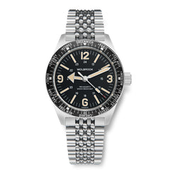 Skindiver WT Mecaquartz Watch - Vintage Lum & Steel Bezel with Black Aluminum Insert