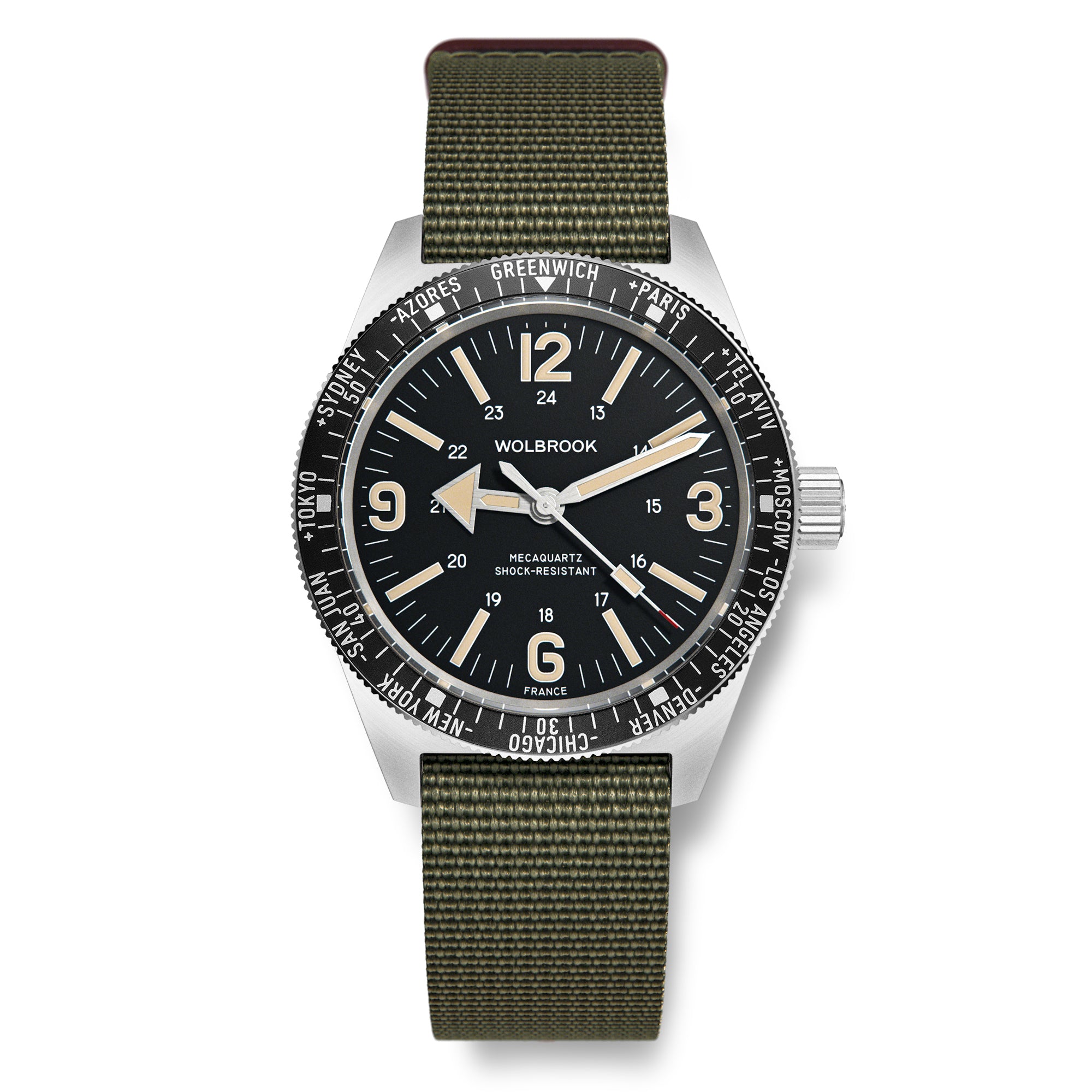 Skindiver WT Mecaquartz Watch - Vintage Lum & Steel Bezel with Black Aluminum Insert