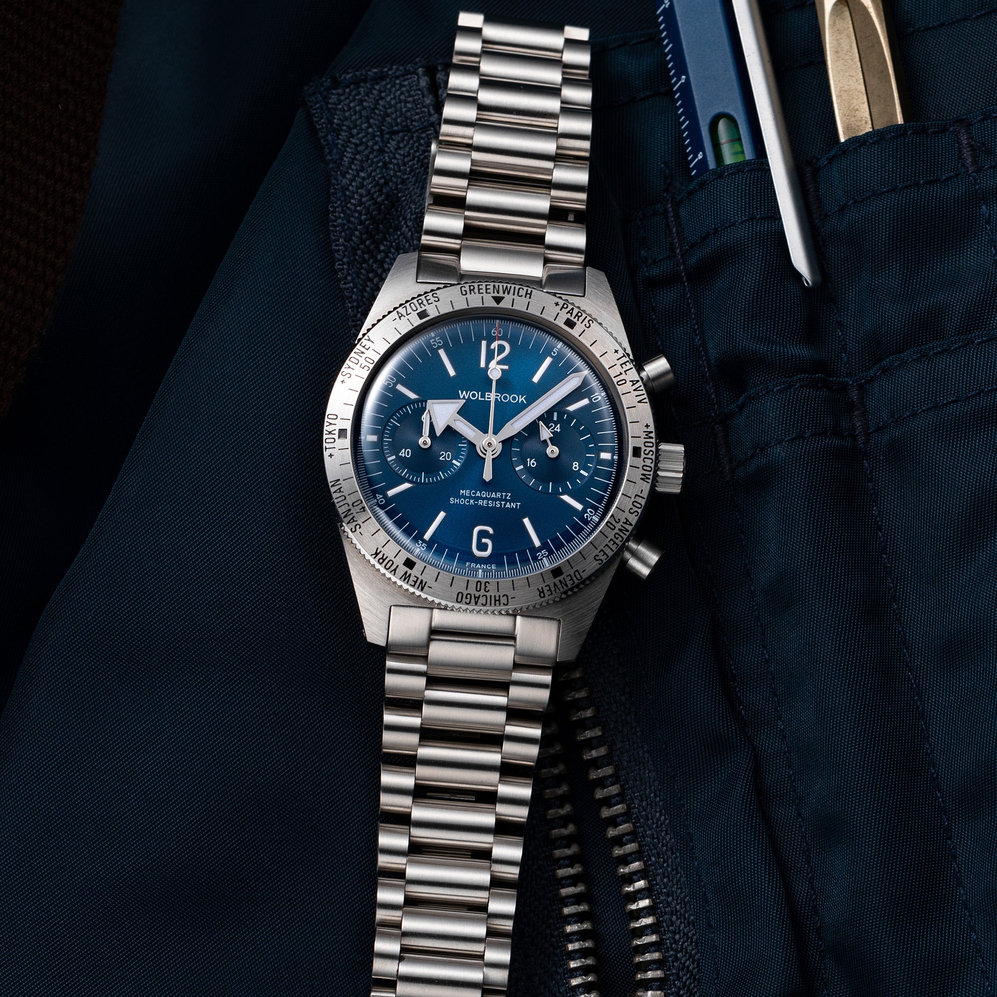 Skindiver WT Chrono-Mecaquartz Blue Chronograph