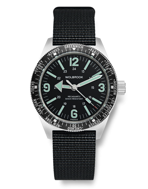 Skindiver WT Mecaquartz Watch - Green Lum & Steel Bezel with Black Aluminum Insert