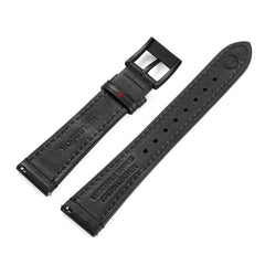 Two-Piece Black Rally Leather Strap & Black PVD Buckle for Racing Watch - Wolbrook Watches
