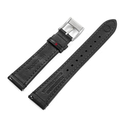 Two-Piece Black Rally Leather Strap & Steel Buckle for Racing Watch - Wolbrook Watches