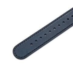 One-Piece Blue Leather Band & Black PVD Buckle - Wolbrook Watches