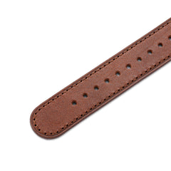 One-Piece Brown Leather Band & Black PVD Buckle - Wolbrook Watches