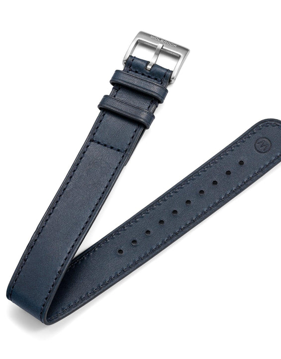 One-Piece Blue Leather Band & Steel Buckle