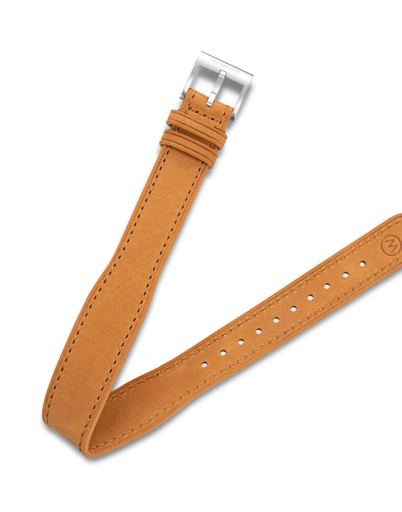 One-Piece Camel Tapered Leather Band & Steel Buckle