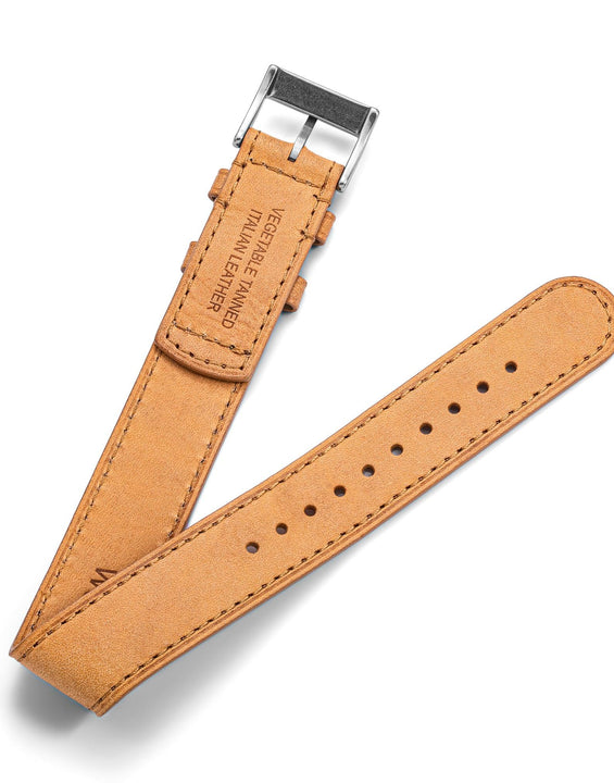 One-Piece Camel Leather Band & Steel Buckle